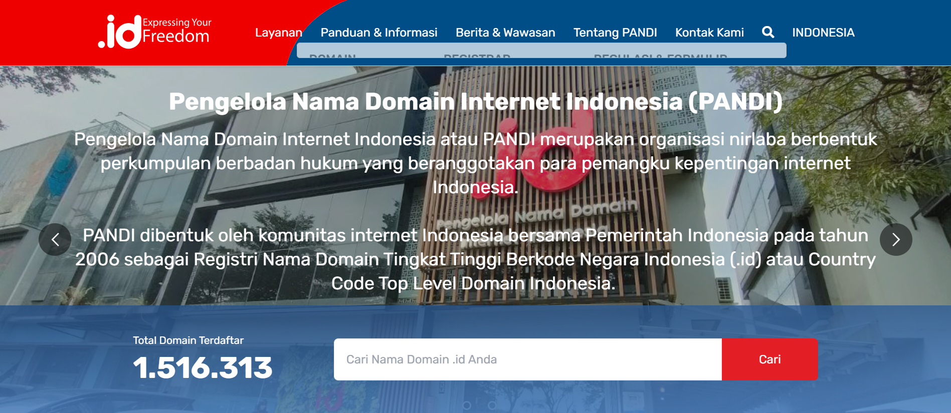 Tampilan Situs Pandi.ID